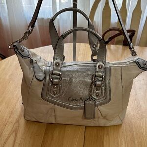 Coach 2012 EUC Women's Bag in Cream and Silver